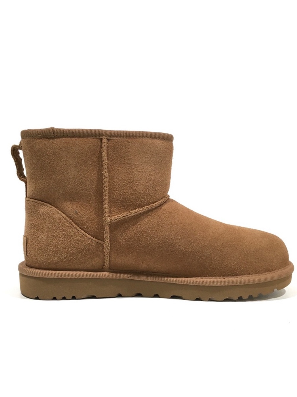 UGG Classic Mini Boots - Chestnut Color - Suede - Sheepskin Lining - Picture 8 of 9